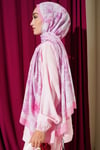 Pastel Çiçekli Bambu Kraş Şal Pembe