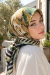 Patchwork Desen Eşarp Serisi Yeşil