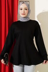 Pensli Yandan Bağlamalı Tunik Siyah