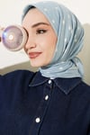Puantiyeli Bambu Kraş Eşarp Bebe Mavi