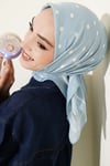 Puantiyeli Bambu Kraş Eşarp Bebe Mavi