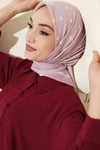 Puantiyeli Bambu Kraş Eşarp Pudra