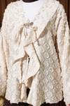 Püsküllü Fırfırlı İp Bağlamalı Kimono Bej