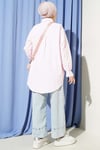 Robası Dantelli Poplin Gömlek Pembe