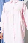 Robası Dantelli Poplin Gömlek Pembe