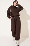 S Armalı Şardonlu Jogger Pantolon Kahve