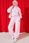 S Armalı Şardonlu Jogger Pantolon Pembe