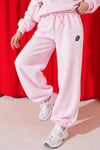 S Armalı Şardonlu Jogger Pantolon Pembe