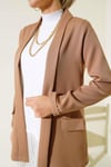 Şal Yaka Basic Ceket Camel