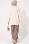 Selanik Örgü Oversize Triko Tunik Bej
