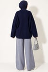 Selanik Örgü Oversize Triko Tunik Lacivert