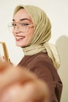 Şerit Çizgili Desenli Eşarp Çağla Yeşili