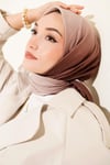 Şeritli Bambu Kraş Eşarp Kahve