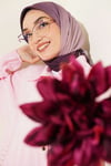 Şeritli Bambu Kraş Eşarp Magenta
