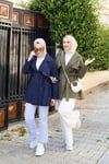 Seyyar Kuşaklı Düğmeli Kısa Trençkot Lacivert