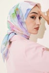 Soft Çiçek Desenli Eşarp Bebe Mavi