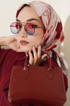 Soft Çiçek Desenli Eşarp Bordo