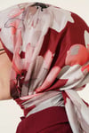 Soft Çiçek Desenli Eşarp Bordo