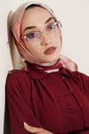 Soft Çiçek Desenli Eşarp Bordo Bej