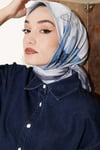 Soft Çiçek Desenli Eşarp Füme