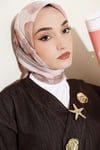 Soft Çiçek Desenli Eşarp Latte
