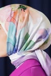 Soft Çiçek Desenli Eşarp Lila