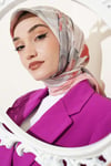 Soft Çiçek Desenli Eşarp Pembe