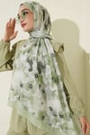 Soft Flora Bambu Kraş Şal Su Yeşili