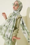 Soft Flora Bambu Kraş Şal Su Yeşili