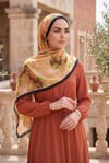 Soft Floral  Şal Serisi Siyah-Turuncu