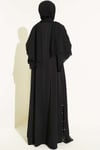 Taş Süslemeli İkili Abaya Siyah