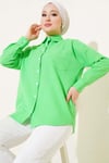 Tek Göğüs Cepli Basic Gömlek Yeşil