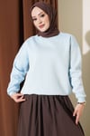 Üç İplik Şardonlu Sweatshirt Bebe Mavi