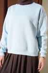 Üç İplik Şardonlu Sweatshirt Bebe Mavi