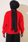 Üç İplik Şardonlu Sweatshirt Kırmızı
