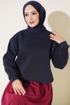 Üç İplik Şardonlu Sweatshirt Lacivert