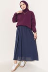 Üç İplik Şardonlu Sweatshirt Mürdüm