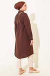 Uzun Model Klasik Yaka Tunik Kahve