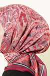 Velora Desenli Soft Eşarp Bordo