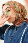 Velora Desenli Soft Eşarp Camel