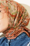 Velora Desenli Soft Eşarp Camel