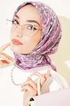 Velora Desenli Soft Eşarp Pembe