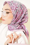 Velora Desenli Soft Eşarp Pembe