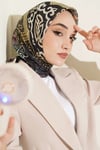 Vera Etnik Motifli Eşarp Kestane