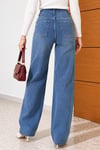 Wide Leg Kot Pantolon Açık Mavi