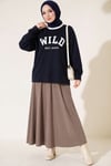 Wild Baskılı Sweatshirt Lacivert