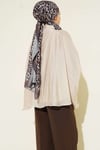 Yaka Büzgülü Oversize Tunik Bej