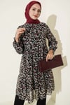 Yaka Fırfır Detaylı Şifon Tunik Bordo