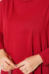 Yan Yırtmaçlı Basic Tunik Bordo