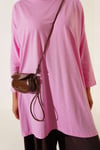 Yan Yırtmaçlı Basic Tunik Pembe